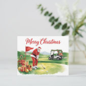 Golf Christmas  Let’s Par tee with Santa Claus   シーズンポストカード (スタンド正面)