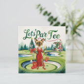 Golf Christmas Let's Par Tee for Golfer party  招待状 (スタンド正面)
