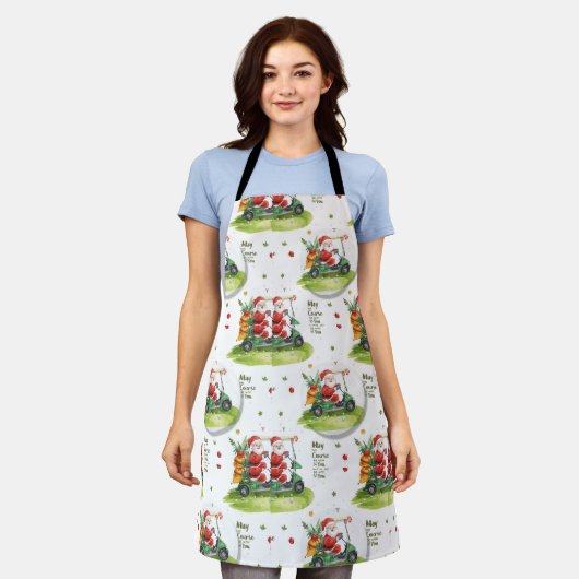 Golf Christmas May the course be with you Santa  エプロン (着用した状態)