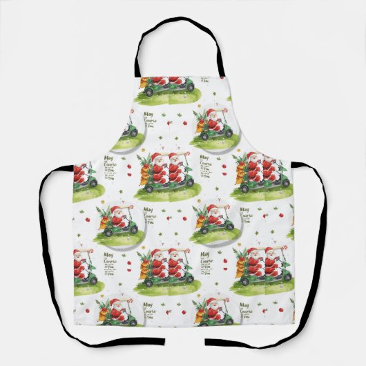 Golf Christmas May the course be with you Santa エプロン (正面)