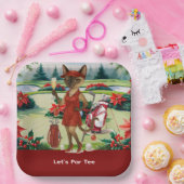 Golf Christmas Party for Woman Golfer ペーパープレート (パーティー)