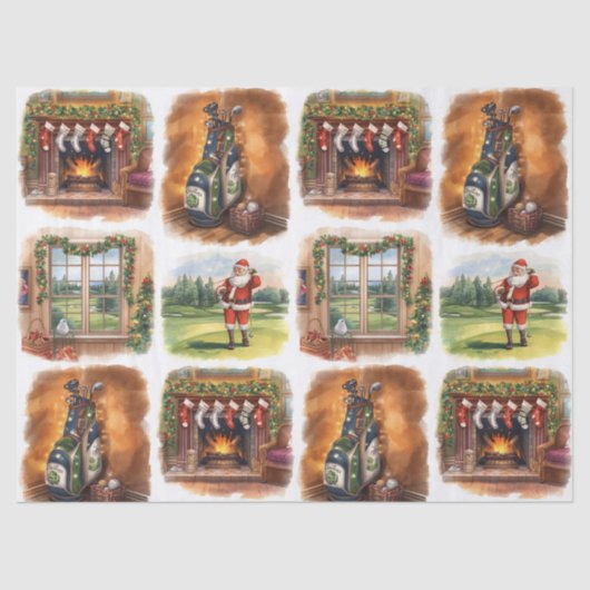 Golf Christmas Party with golf themed 薄葉紙 (正面)