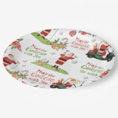 Golf Christmas Santa Golfer May Course be with you ペーパープレート (アングル)