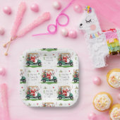 Golf Christmas Santa Golfer May Course be with you ペーパープレート (パーティー)