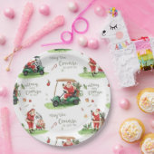 Golf Christmas Santa Golfer May Course be with you ペーパープレート (パーティー)