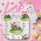 Golf Christmas Santa Golfer May Course be with you ペーパープレート (パーティー)