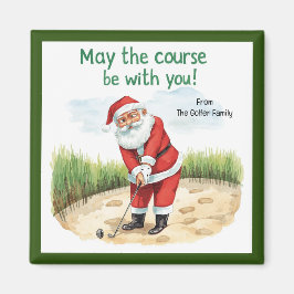 Golf Christmas Santa  May the course be with you マグネット