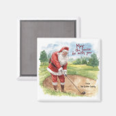 Golf Christmas Santa  May the course be with you マグネット (正面/裏面)