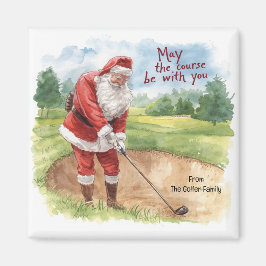 Golf Christmas Santa  May the course be with you マグネット