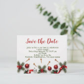 Golf Christmas save the date with golf themed ポストカード (スタンド正面)