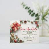 Golf Christmas save the date with golf themed ポストカード (スタンド正面)