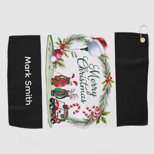 Golf Christmas themed   ゴルフタオル (横)