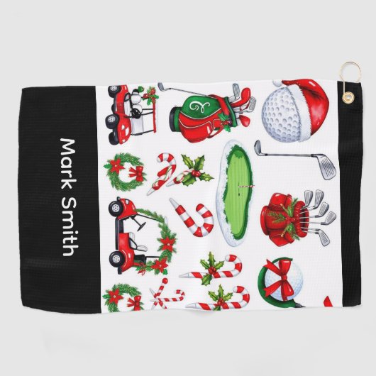 Golf Christmas themed   ゴルフタオル (横)