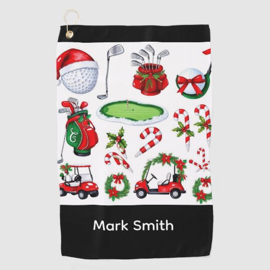 Golf Christmas themed   ゴルフタオル (正面)