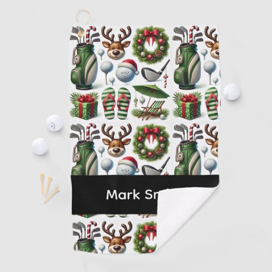 Golf Christmas themed ゴルフタオル (インサイチュ)