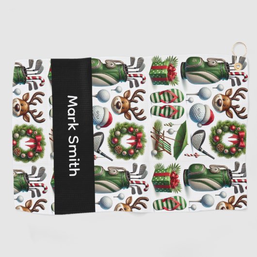 Golf Christmas themed   ゴルフタオル (横)