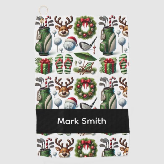 Golf Christmas themed   ゴルフタオル (正面)