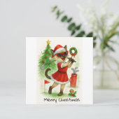 Golf Christmas themed for Cat Lover Golfer  シーズンカード (スタンド正面)