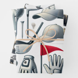 Golf Christmas themed gifts for Golfer ラッピングペーパーシート