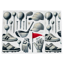 Golf Christmas themed gifts for Golfer ラージペーパーバッグ