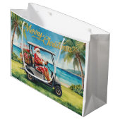 Golf Christmas themed with Santa Claus in Hawaii ラージペーパーバッグ (正面アングル)