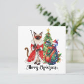 Golf Christmas themed with Siamese Cat Golfer シーズンカード (スタンド正面)