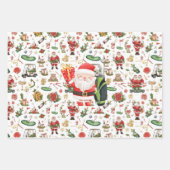 Golf Christmas with ball and iron for golfer ラッピングペーパーシート (正面)