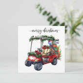 Golf Christmas with Golf cart and golf bag シーズンカード (スタンド正面)