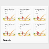 Golf Christmas with Santa Claus for golfer funny  スクエアシール (シート)