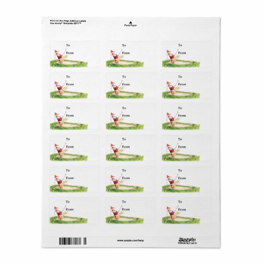 Golf Christmas with Santa Claus golfing  ラベル (フルシート)