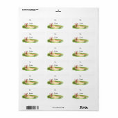 Golf Christmas with Santa Claus golfing ラベル (フルシート)