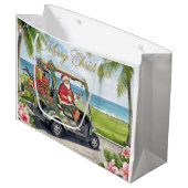 Golf Christmas with Santa Claus in Hawaii ラージペーパーバッグ (正面アングル)