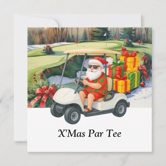 Golf Christmas with Santa Claus on Green セーブザデート (正面)