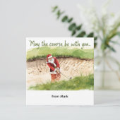 Golf Christmas with Santa Golfer on golf course  シーズンカード (スタンド正面)