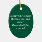 Golf Christmas with Santa Golfer on golf course  セラミックオーナメント (裏面)