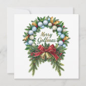 Golf Christmas Wreath for Golfer with golf ball  カード (正面)