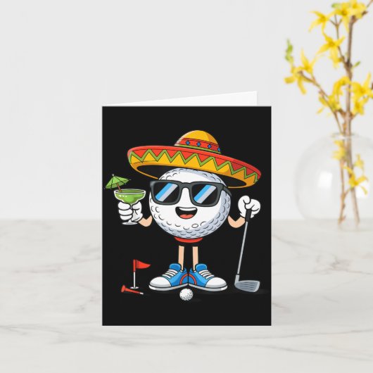 Golf cinco de mayo golfing  カード (黄色い花)