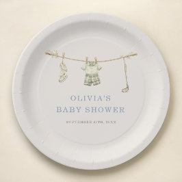 Golf Clothesline Baby Shower Party ペーパープレート