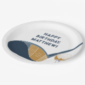 Golf Club and Ball Personalized Golfers Birthday ペーパープレート (アングル)