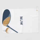 Golf Club and Ball Personalized Golfers Name ゴルフタオル (横)