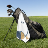 Golf Club and Ball Personalized Golfers Name ゴルフタオル (グリーン)