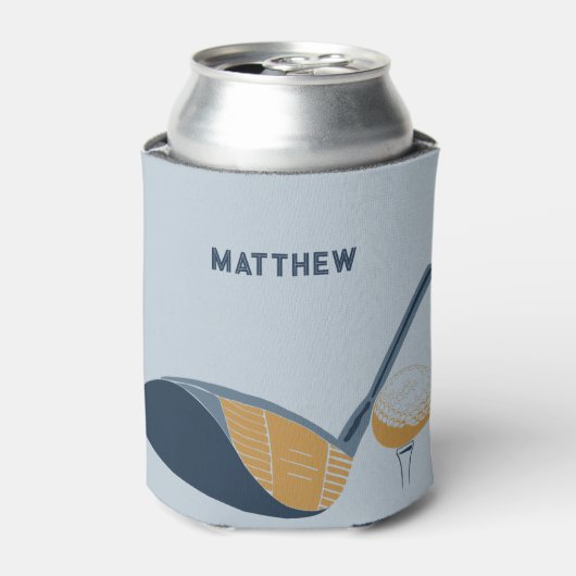 Golf Club and Ball Personalized Golfers Name 缶クーラー (缶正面)