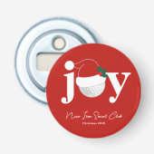 Golf Club Christmas Party Favor Joy Modern Red 栓抜き (正面)