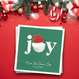 Golf Club Holiday Joy Typography Festive Green スタンダードカクテルナプキン