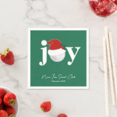 Golf Club Holiday Joy Typography Festive Green スタンダードカクテルナプキン (インサイチュ)