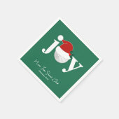 Golf Club Holiday Joy Typography Festive Green スタンダードカクテルナプキン (角)