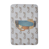 Golf Clubs Bag Tiled Text Design バスマット (正面縦)