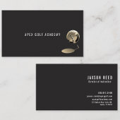 Golf Coach Academy Metallic Sepia-Black background 名刺