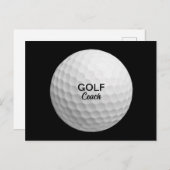 Golf Coach Realistic Ball Black ポストカード (正面/裏面)