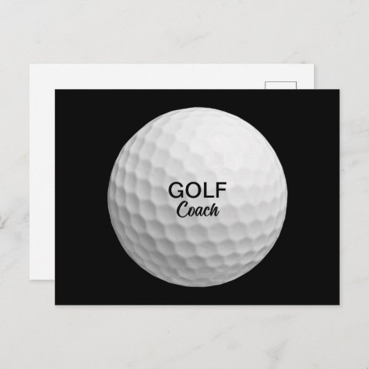 Golf Coach Realistic Ball Black ポストカード (正面/裏面)